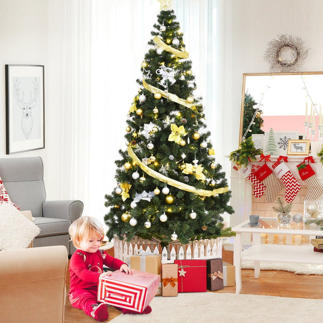 Sapin de Noël artificiel avec support en métal, 240 cm, PVC