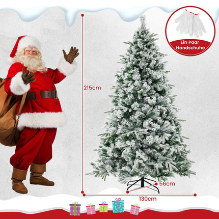 Sapin de Noël artificiel enneigé, 215 cm, 300 LED