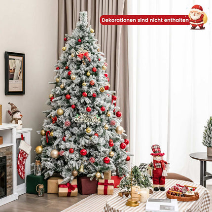 Sapin de Noël artificiel enneigé, 215 cm, 300 LED