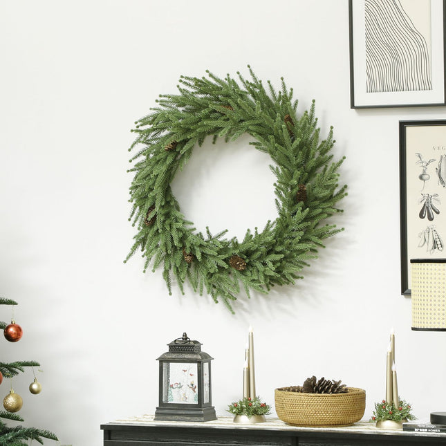 Couronne de Noël artificielle avec cônes, 60 x 15 cm