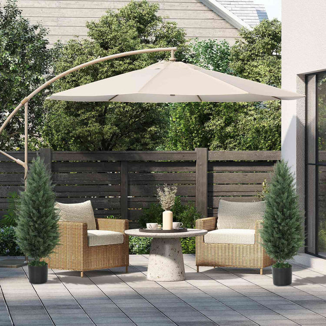 Lot de 2 cyprès artificiels de 90 cm de grande taille, plantes artificielles en pot, arbre artificiel résistant aux UV comme une véritable décoration pour salon, chambre à coucher, extérieur |