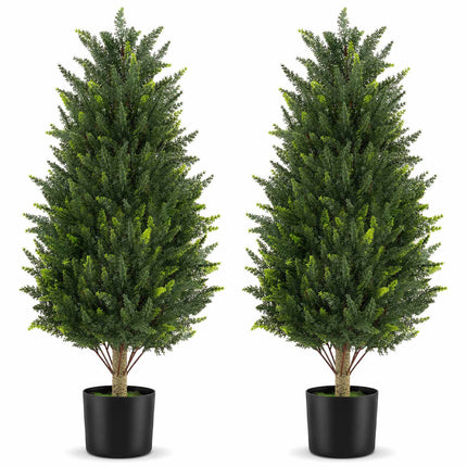 Cyprès artificiel, 92 cm, résistant aux intempéries, lot de 2