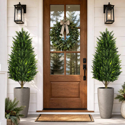 Cyprès artificiel, 92 cm, résistant aux intempéries, lot de 2