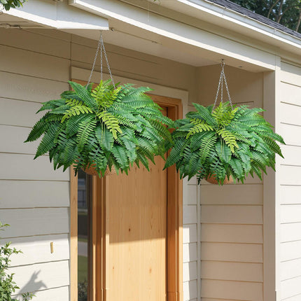 Artificial Ferns, Set of 2, 45-Inch 63-Frond Boston Fern