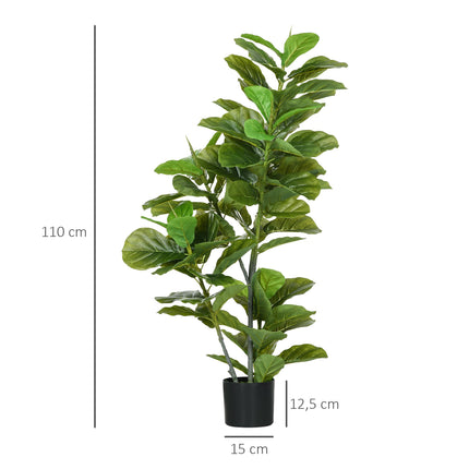 Künstlicher Ficus, 110 cm, 90 Blätter mit Topf