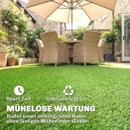 Gazon artificiel 100 x 400 cm, auto-drainant, hauteur 10 mm