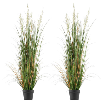 Artificial Grass Plants 2-Pack, 4 Ft Potted PVC