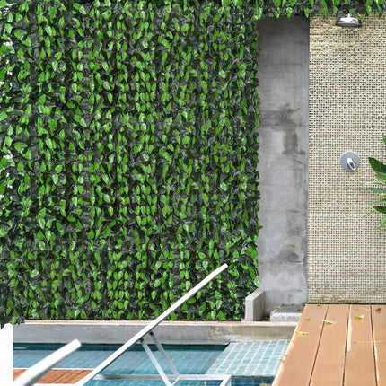 Clôture végétale artificielle pour préserver votre intimité, 300 x 100 cm, vert foncé
