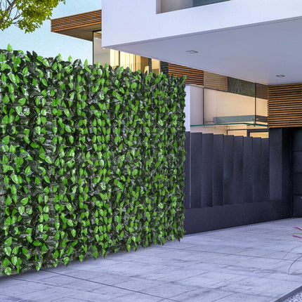 Clôture végétale artificielle pour préserver votre intimité, 300 x 100 cm, vert foncé