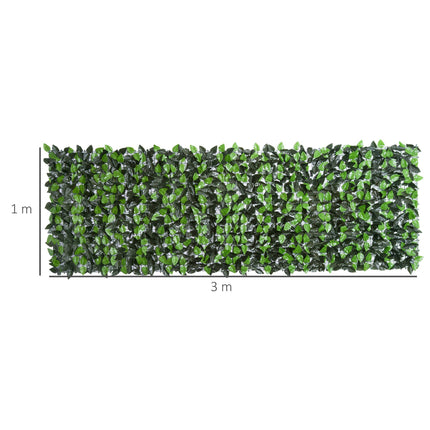 Clôture végétale artificielle pour préserver votre intimité, 300 x 100 cm, vert foncé