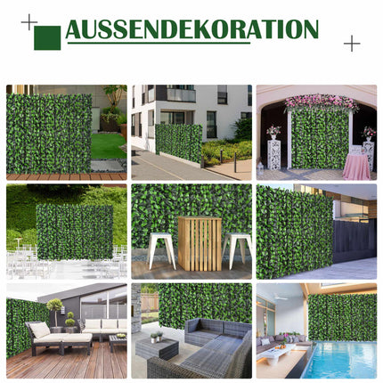 Clôture végétale artificielle pour préserver votre intimité, 300 x 100 cm, vert foncé