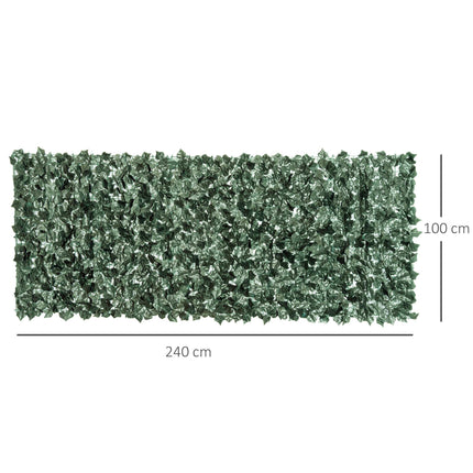 Haie artificielle brise-vue, 240 x 100 cm, vert foncé
