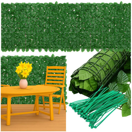 Haie artificielle pour balcon, 3 x 1 m, brise-vue vert