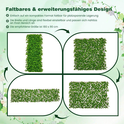 Künstlicher Efeu-Garten-Sichtschutz, Pflanzenwandhecken mit grünem Eukalyptus