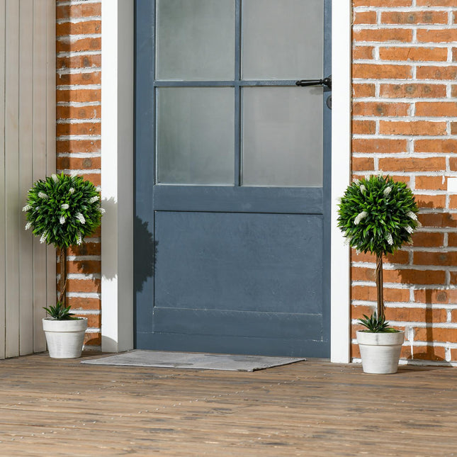 Lavande Artificielle Lot de 2 Grandes Plantes Artificielles de 60 cm, Plantes Artificielles en Pot, Fleur Artificielle en Plastique Comme de vraies pour Salon Chambre Bureau Jardin Décoration Moderne