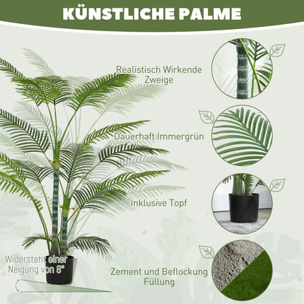 Künstliche Palme, UV-beständig, 175 cm, Innen/Außen