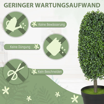 Lot de 2 plantes artificielles, résistantes aux UV, 60 cm de hauteur