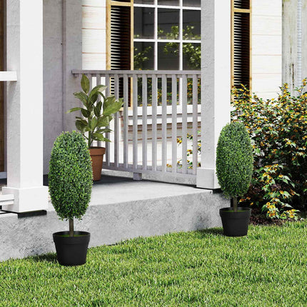 Lot de 2 plantes artificielles, résistantes aux UV, 60 cm de hauteur
