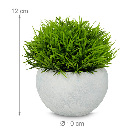 Lot de 3 plantes artificielles en pots en béton gris