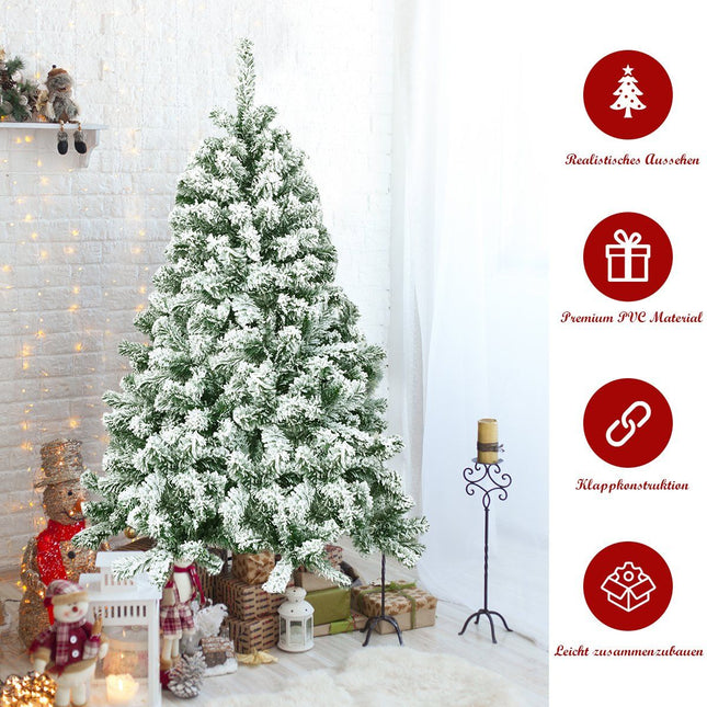 Sapin de Noël artificiel enneigé, 135 cm, aiguilles en PVC