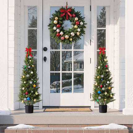 Artificial Topiary Cedar Trees, Set of 2, 48-Inch