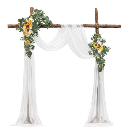 Artificial Wedding Arch Flowers With 21 Ft Drape, 3-Piece