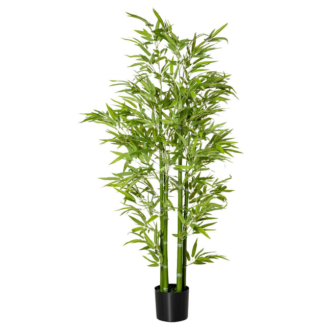 Plante de bambou artificielle, 924 feuilles, pot robuste, mousse artificielle, plastique, vert