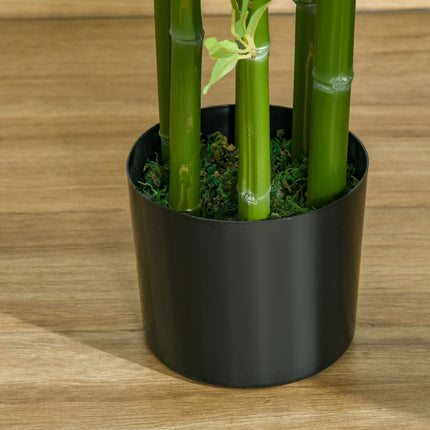 Plante de bambou artificielle, 924 feuilles, pot robuste, mousse artificielle, plastique, vert
