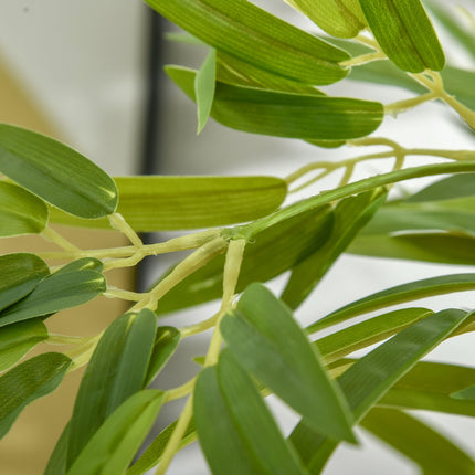 Plante de bambou artificielle, 924 feuilles, pot robuste, mousse artificielle, plastique, vert