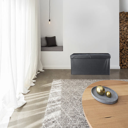 Banc en cuir artificiel avec couvercle rabattable