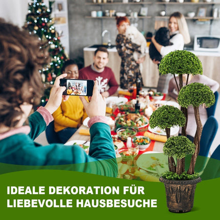 Arbre topiaire artificiel en bois de cèdre arbre artificiel décoratif 90 cm