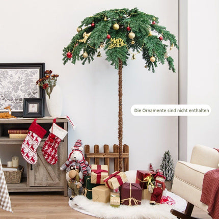 Künstliche tropische Weihnachtspalme mit 250 warmweißen LED-Lichtern &amp; 813 Zweigspitzen 180 cm