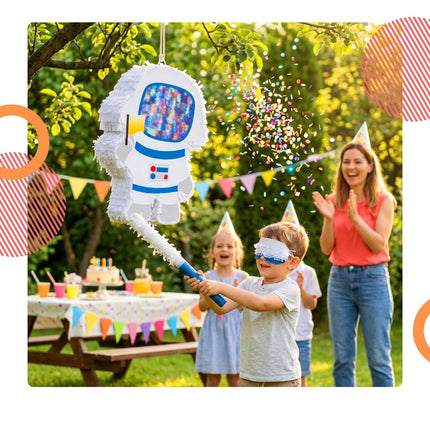 Astronaut Piñata-Set mit Stock & Maske