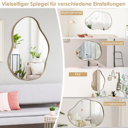 Miroir mural asymétrique, 78 x 56,5 cm, réflexion HD