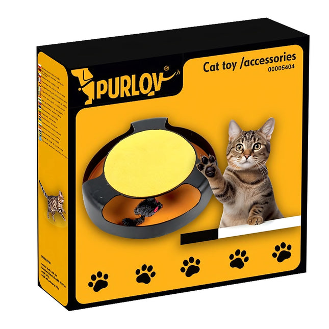 Un jouet pour un chat - une roue avec une souris