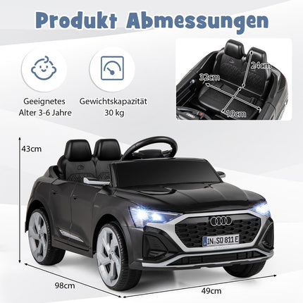 Voiture électrique pour enfants Audi SQ8, 12 V, télécommande, noire