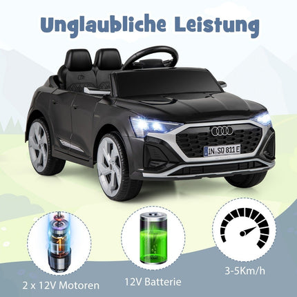 Voiture électrique pour enfants Audi SQ8, 12 V, télécommande, noire