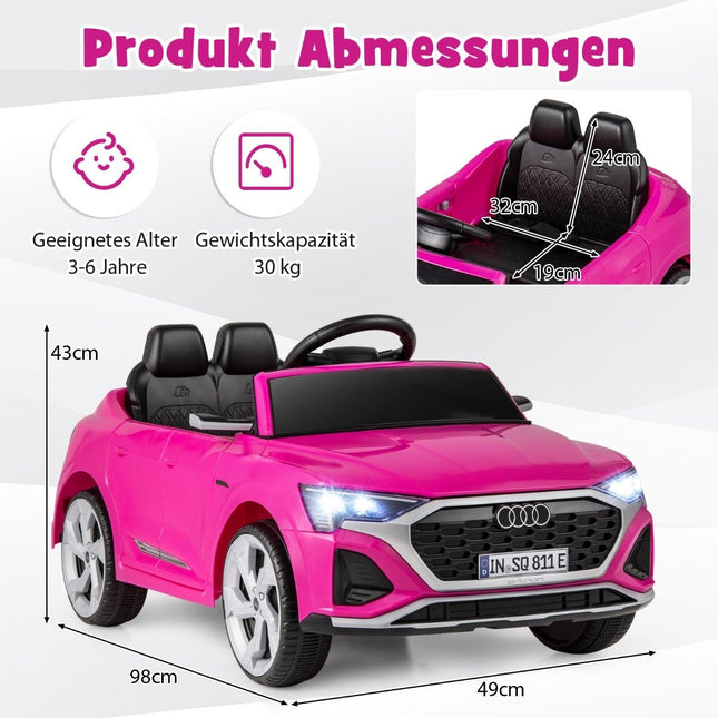 Voiture électrique pour enfants Audi SQ8, 12 V, télécommande, rose