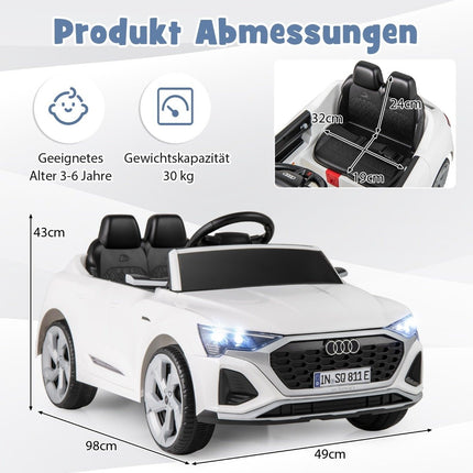 Audi SQ8 Kinder-Elektroauto, 12V, Fernbedienung, Weiß