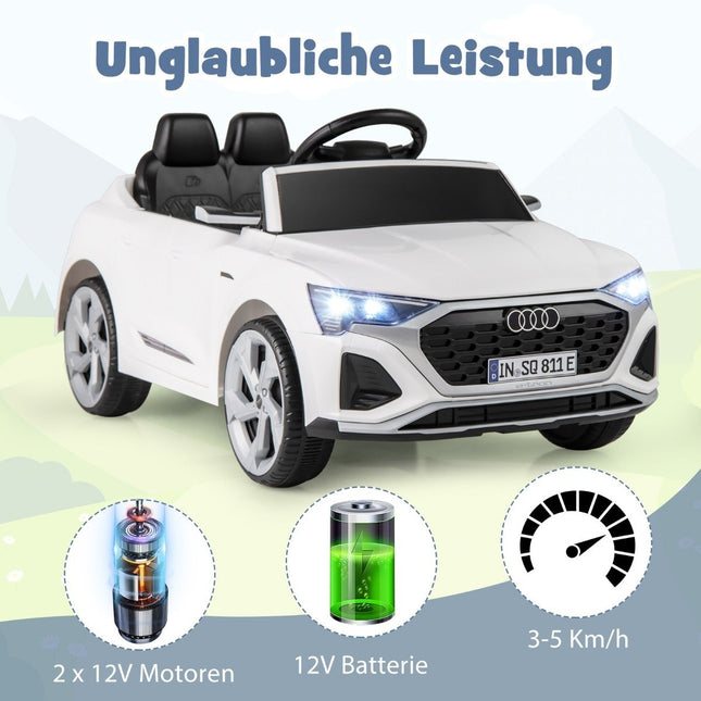 Voiture électrique pour enfants Audi SQ8, 12 V, télécommande, blanche