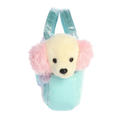 Aurora Fancy Pals Plüschhund in einer Zuckerwattetasche, 20 cm