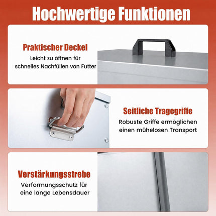 Automatischer Hühnerfutterautomat, 26 l, 6 Öffnungen, höhenverstellbar
