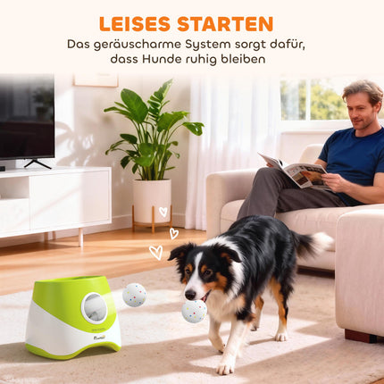 Lanceur de balles automatique pour chien - 3 distances, 3 balles, vert