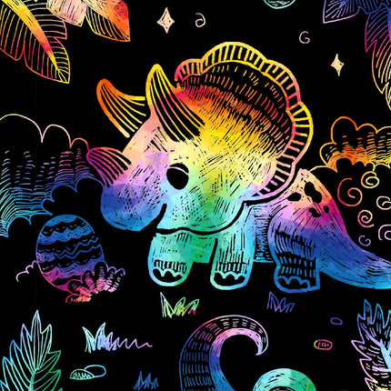 Avenir Kratz-Set mit Schablone: Dinos