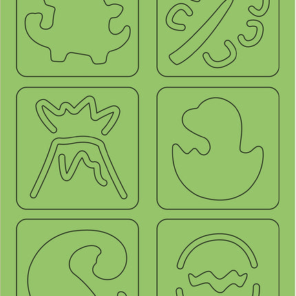 Avenir Kratz-Set mit Schablone: Dinos