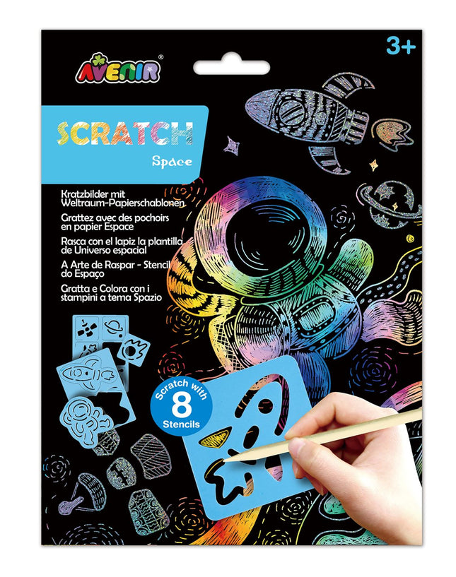 Ensemble à gratter Avenir avec pochoir : Espace