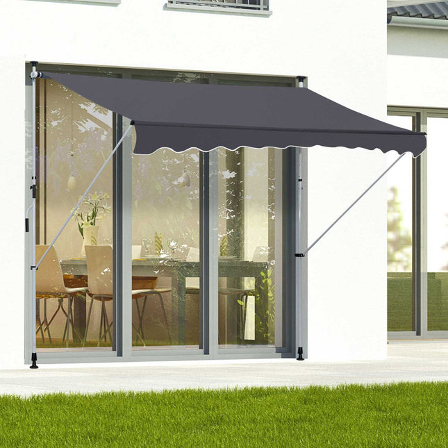 Faltbare Aluminium-Balkonmarkise, Sonnenschutz, 2x1,2M, Grau