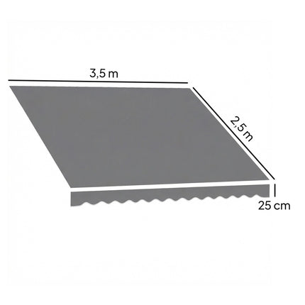 Markisenstoff Ersatz, 3.37x2.5m, UPF 50+, Wasserdicht