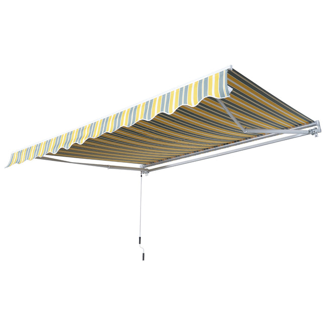 Balkon-Klappmarkise, Handkurbel, 3x2,5m, Gelb/Grau