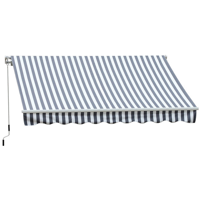 Faltbare Markise, Sonnenschutz, Grau/Weiß, 3,5 x 2,5 m